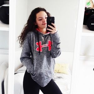Under Armour Medium Heather Gray / Peach Hoodie